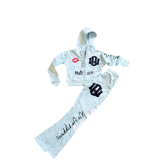 Ladies Crop Jogger SKY BLUE - Premium Cotton Style
