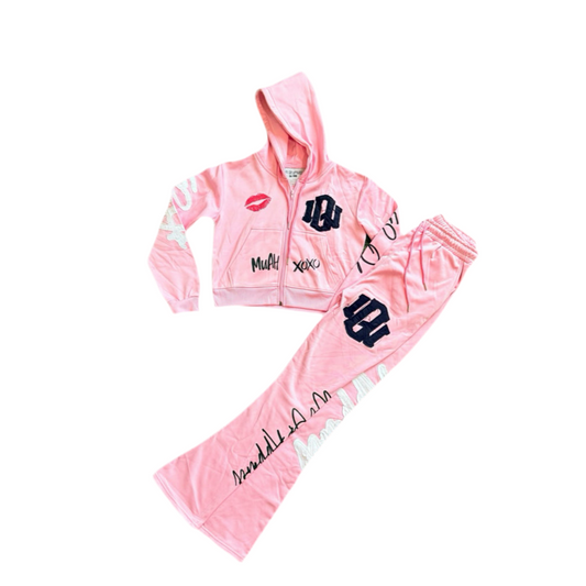Ladies Cropped Joggers in Rose Pink – Luxe Fit