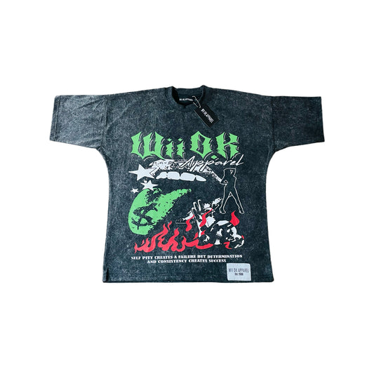 BLACK ROCKSTAR TOP (acid-wash)